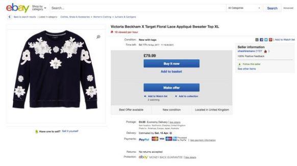  A jumper was also being touted online for £79.99, more than the most expensive piece in the range