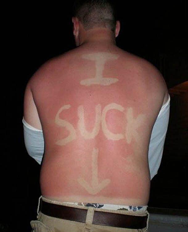 This man learnt why you should always be suspicious of mates that offer to help out with your suncream