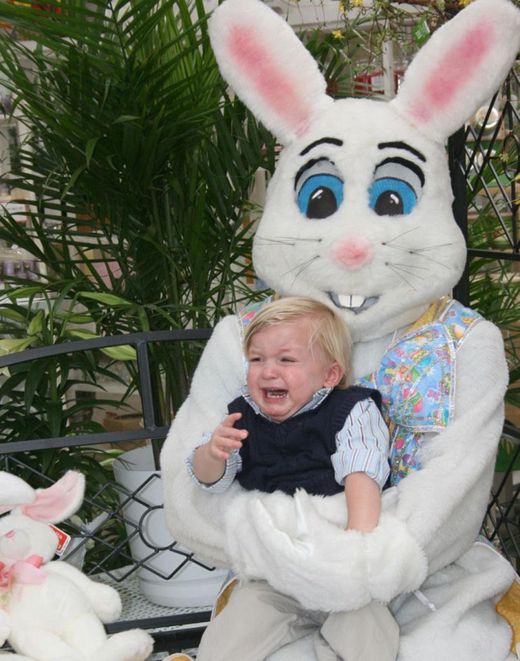 This wailing tot is finding it hard to get into the Easter spirit… and it’s not hard to see why