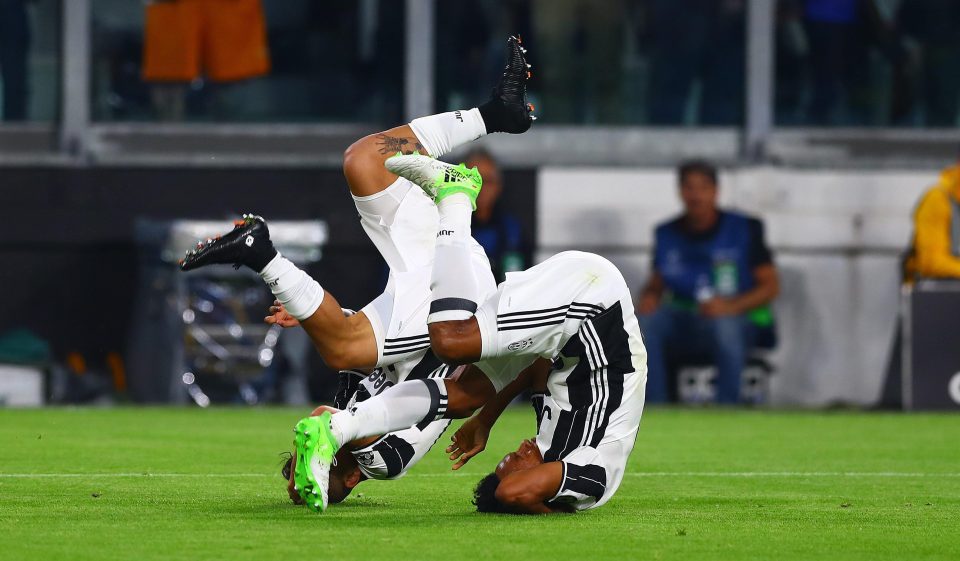  Paulo Dybala celebrates his first strike for Juventus against Barcelona with a roll