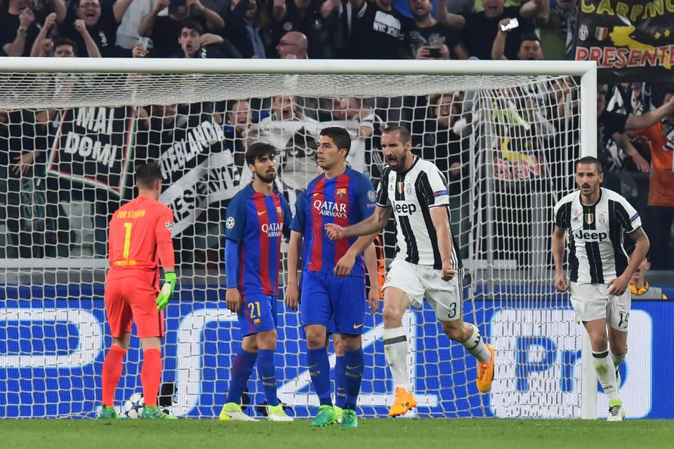  Giorgio Chiellini added the third for Juventus ten minutes into the second half