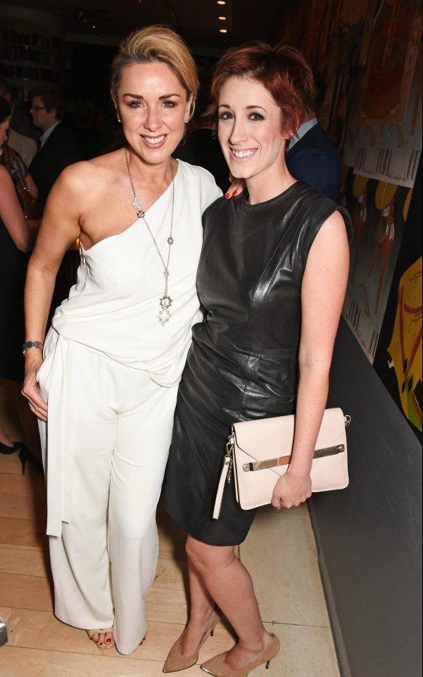  All white on the night . . . Claire Sweeney and Connie Fisher at press night