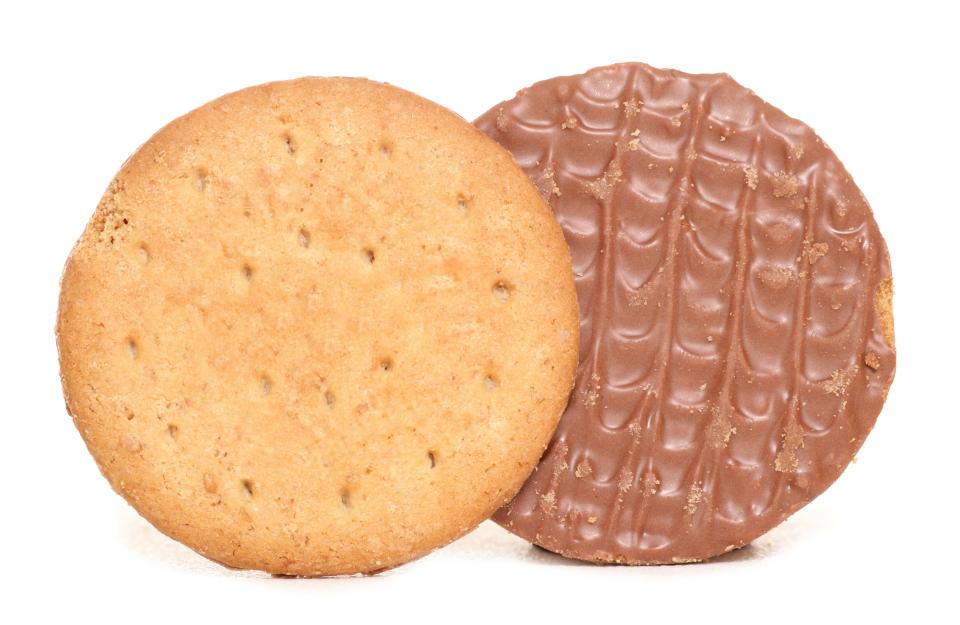  Most people assume the chocolate is a topping... but it's actually on the bottom of a biscuit