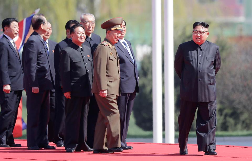  Kim Jong-un was on hand to open a new block of flats in Pyongyang yesterday