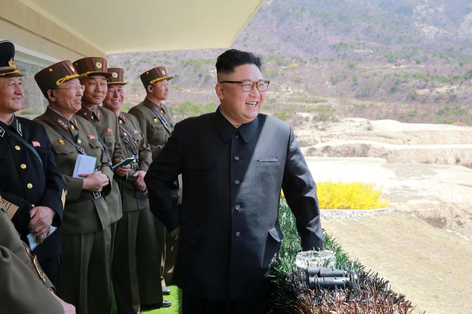  New images from the secret state have showed leader Kim Jong-un observing a target-striking contest by the Korean People's Army (KPA)