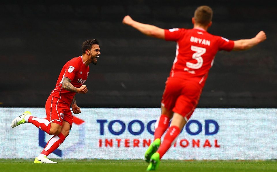  Bristol City midfielder Marlon Pack celebrates scoring the opening goal