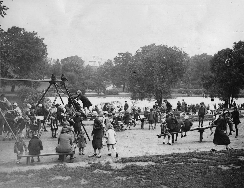  School children play in Hyde Park in 1935