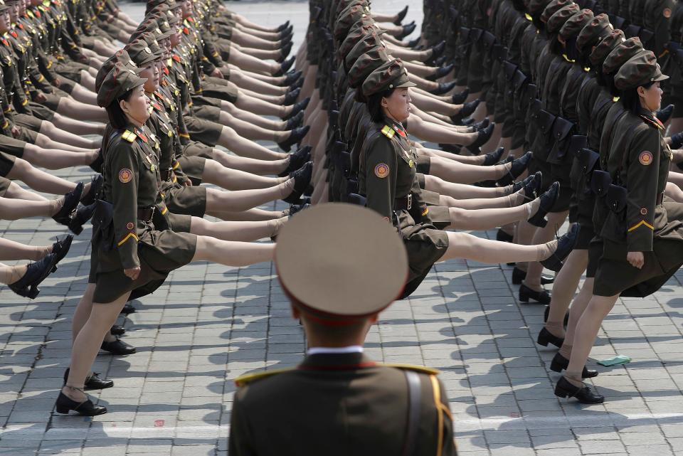  Thousands of North Korean women took part in the spectacle