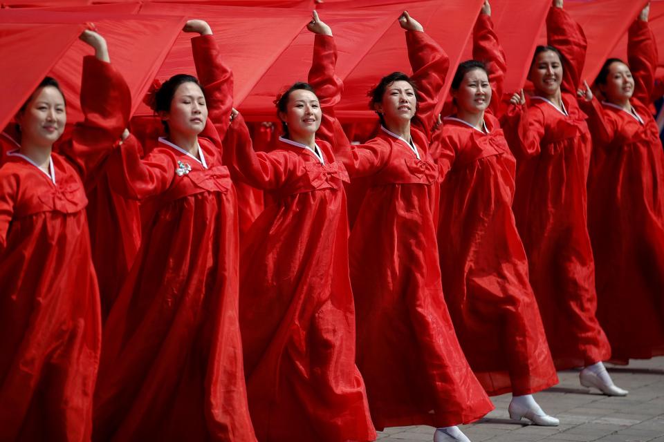  Many dancers were clad in red - the national colour