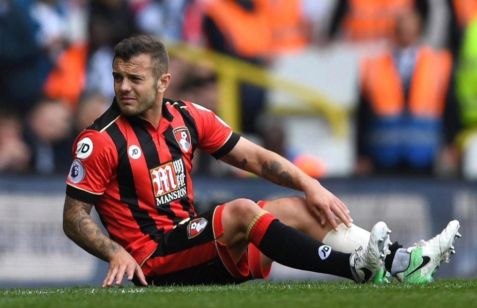  Jack Wilshere was hit by another injury during the Bournemouth defeat at Tottenham