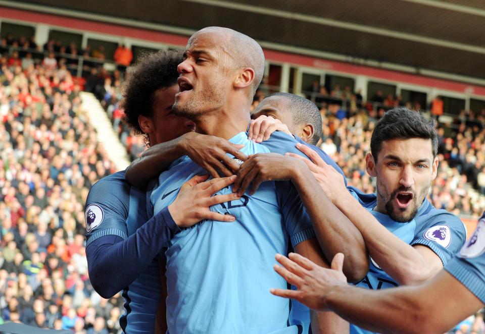 Vincent Kompany scored for Manchester City in their win over Stoke last weekend