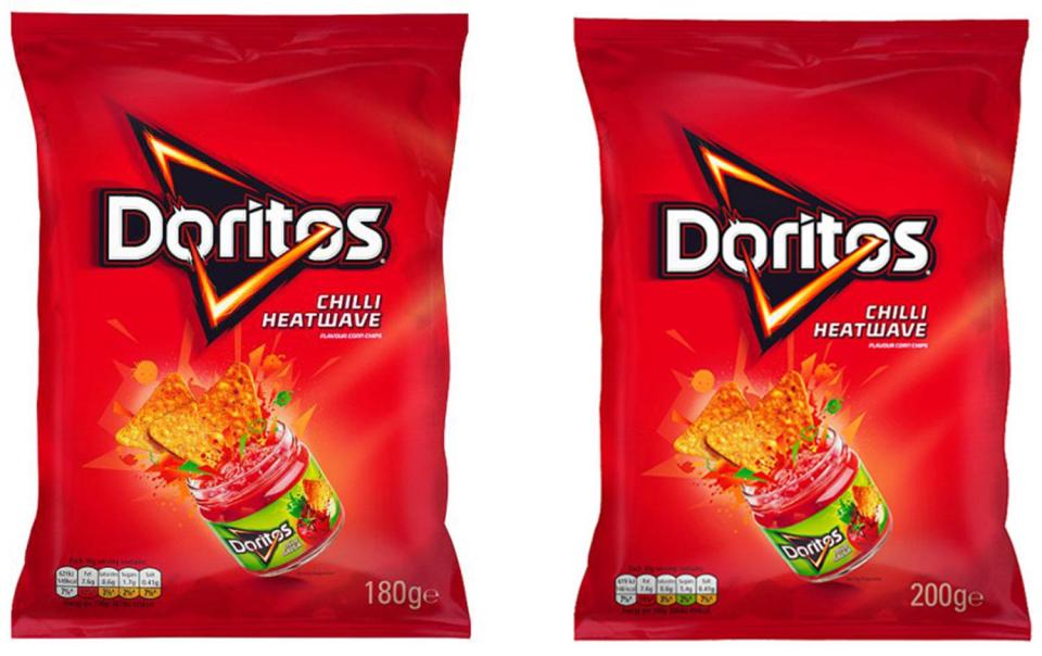  Doritos have shrunk from 200g to 180g