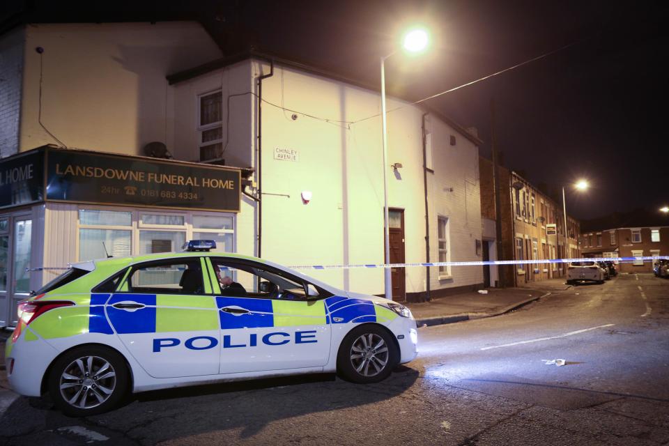  Forensic officers were on the scene in Moston after the attack on Saturday