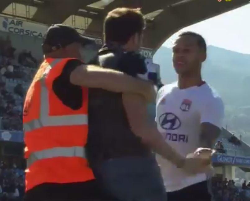  Bastia fans fumed as Memphis Depay remonstrated with a supporter