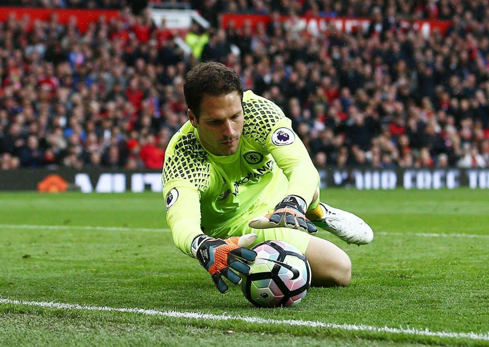  Asmir Begovic in rare first-team action against Manchester United