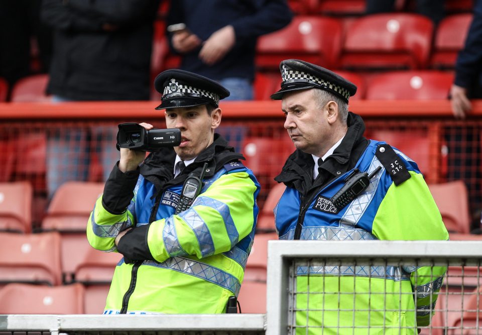  Police filmed the fans who went onto the pitch