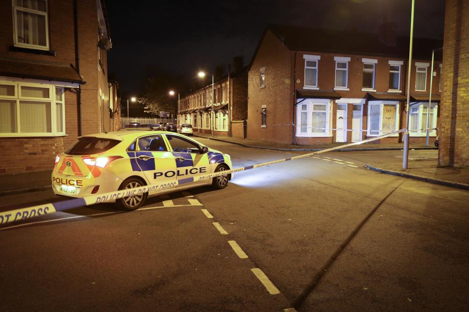  The area of Moston, Manchester, was cordoned off after the man was found with life-threatening injuries