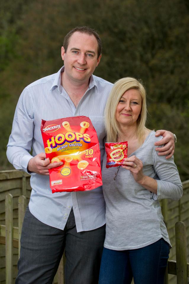  Shopper Graeme Clapp and wife Sarah discovered the gaff after buying a multipack of Snackrite Hoops from Aldi