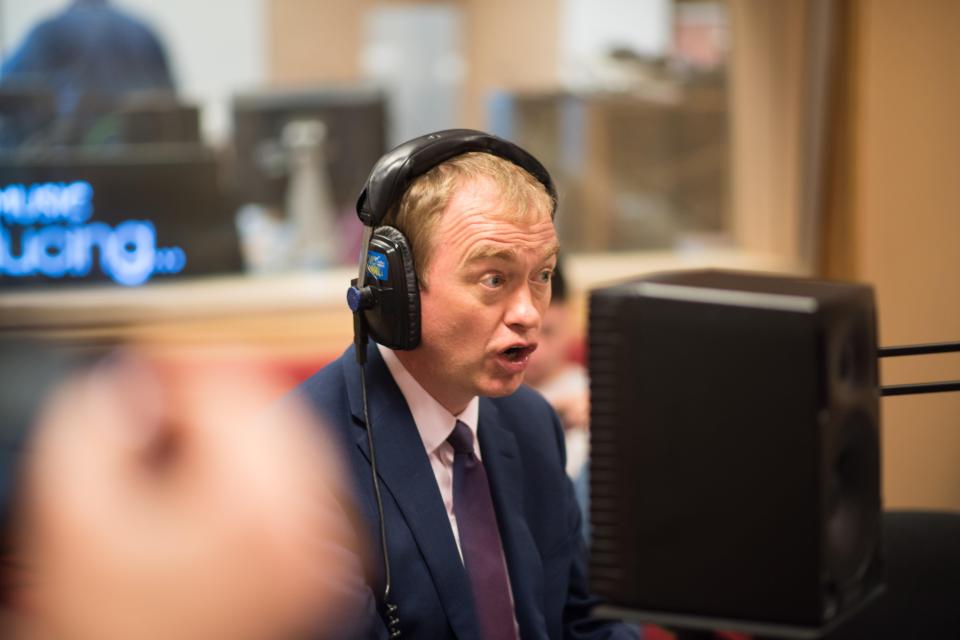  Lib Dem leader Tim Farron has called on the BBC to empty chair Mrs May