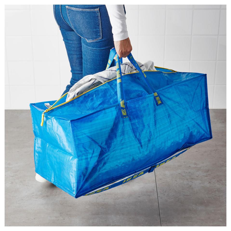  Most people use their Ikea bags to lug round dirty laundry and other household items, so the inspiration does seem a little odd