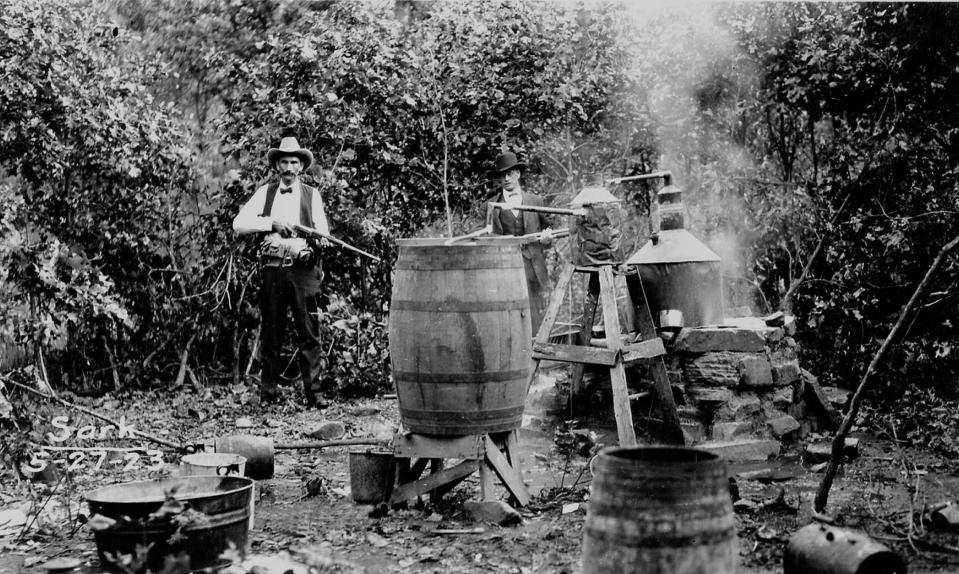  Lawmen seize illegal moonshine in Osage County in 1923 at the time of the murders. They killings were the first investigated by the FBI