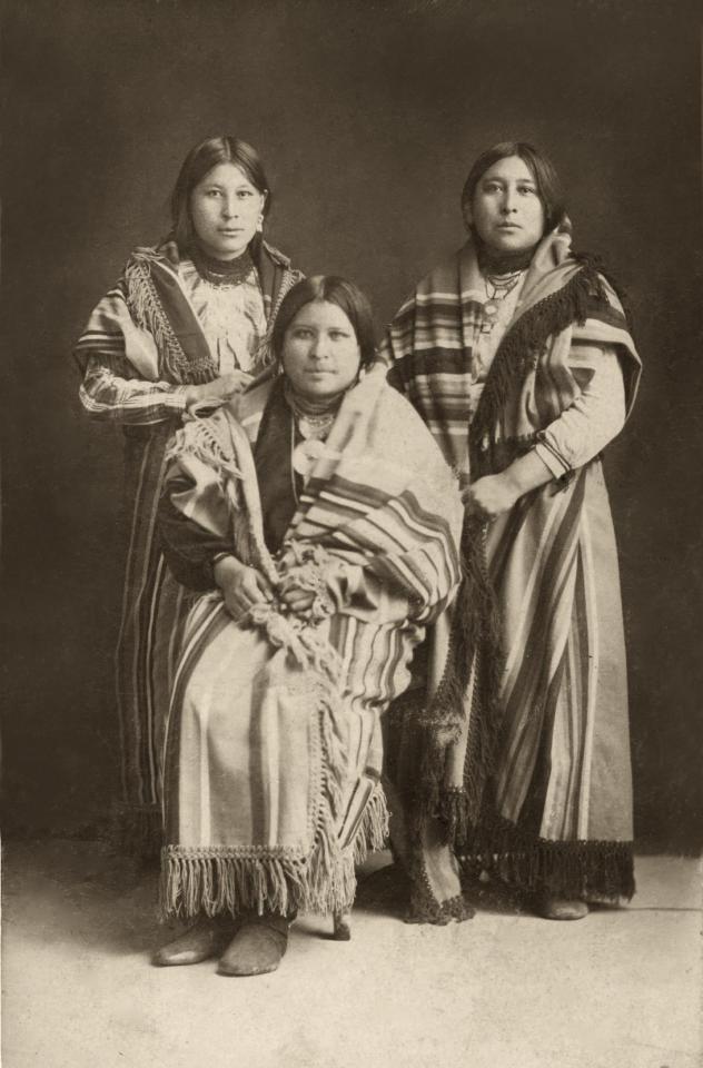  Mollie Burkhart, right, with her sisters Anna and Minnie. They were part of the Osage Native American tribe, who were killed one by one in a murder mystery