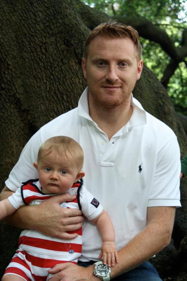  Rhian Burke's husband Paul, pictured, took his own life five days after their one-year-old son George, also pictured, died following a seizure