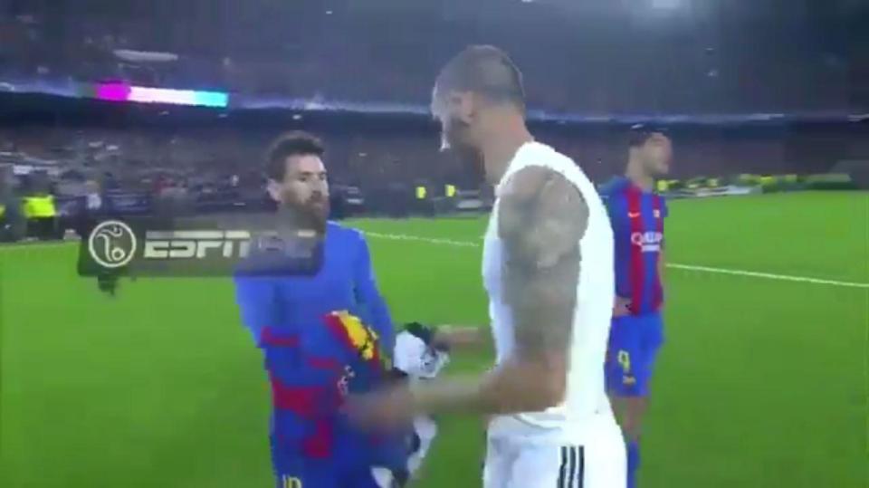  The Old Lady centre-back declared his son will be delighted after he won the battle to swap shirts with Lionel Messi