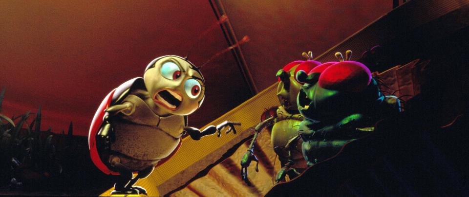  The two flies in A Bug's Life have a cheeky chat up line for the attractive ladybird