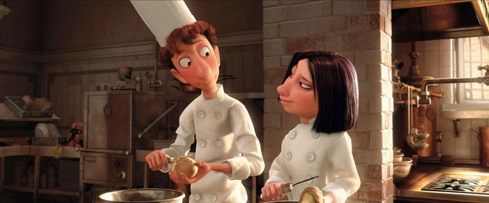  Size does matter according to Collete as she chats to Liguini in Ratatouille