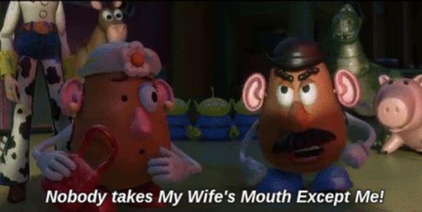  Toy Story 3 features a very crude joke by Mr Potato Head about his wife's lips