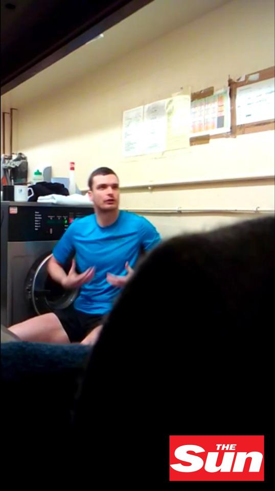  Adam Johnson can be seen gesturing during video where he made comments about raping a schoolgirl