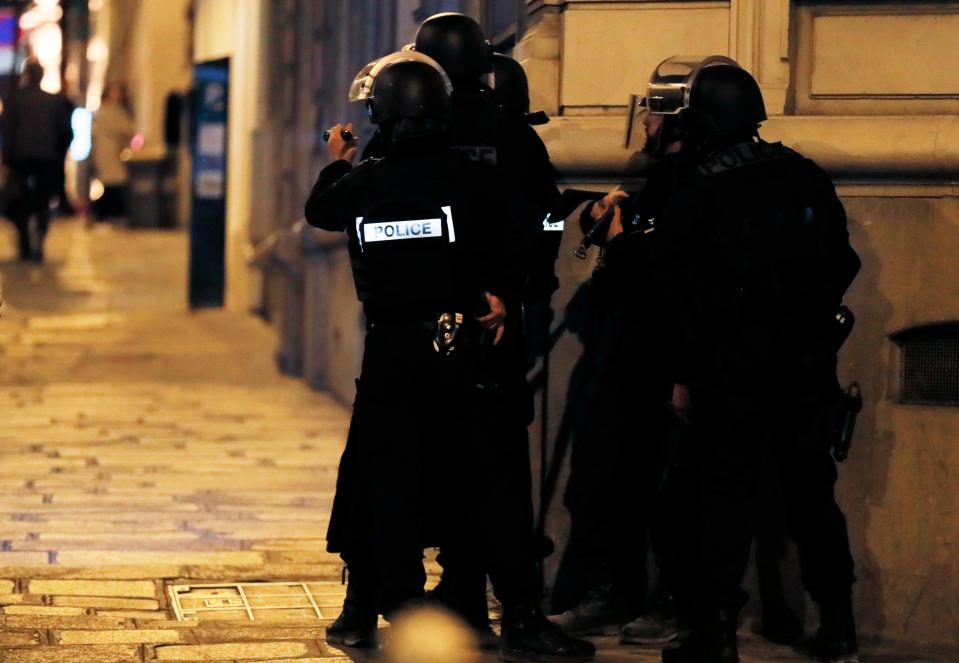  Armed police at the scene in Paris