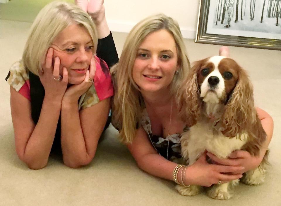  Stephanie and her daughter Kim pictured with Oscar the dog after his recovery