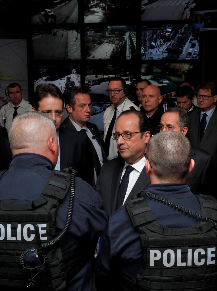  President Francois Hollande visited French cops today