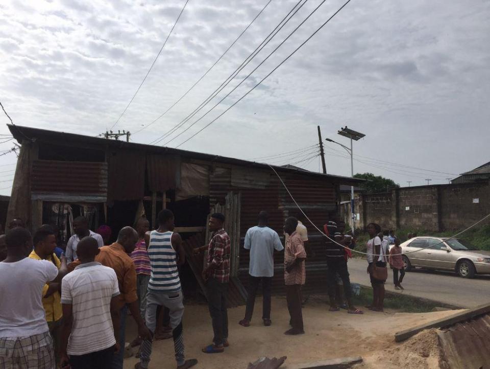  Fans had flocked to the viewing area in Calabar to watch man United