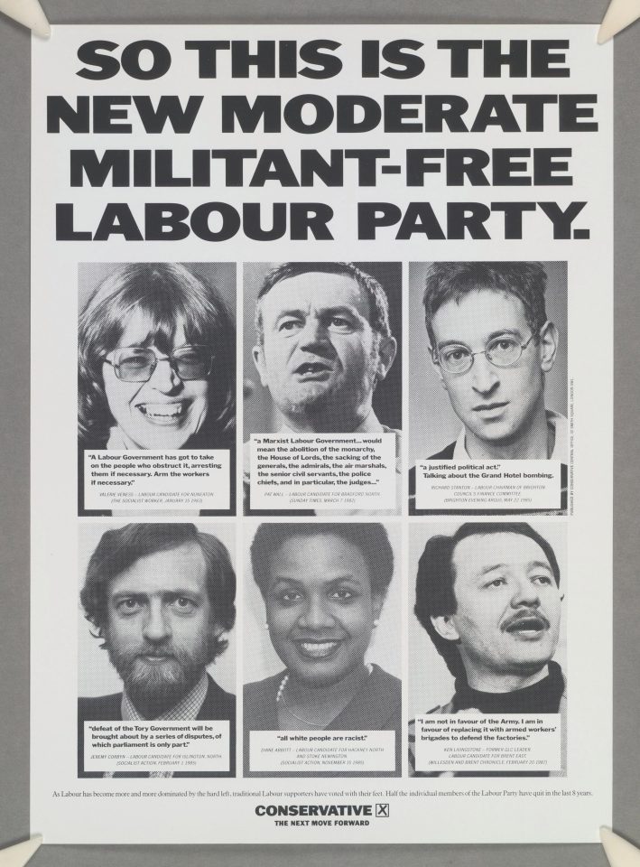  Jeremy Corbyn featured in a poster blitz by the Tories 30 years ago