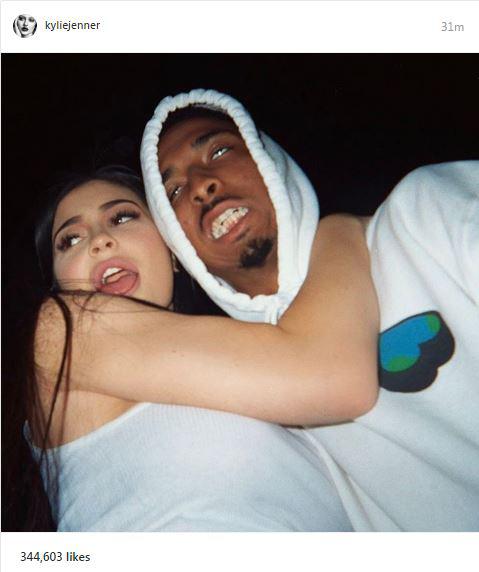  Kylie shared a snap of herself with hip hop star Travis Scott