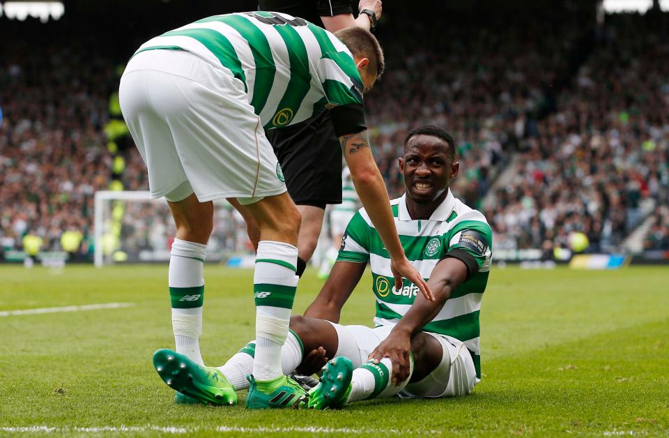  Moussa Dembele was forced off for Celtic in the first half but it made no difference to the outcome