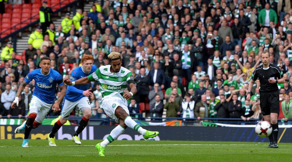  Scott Sinclair smashed in the penalty to put Celtic two clear