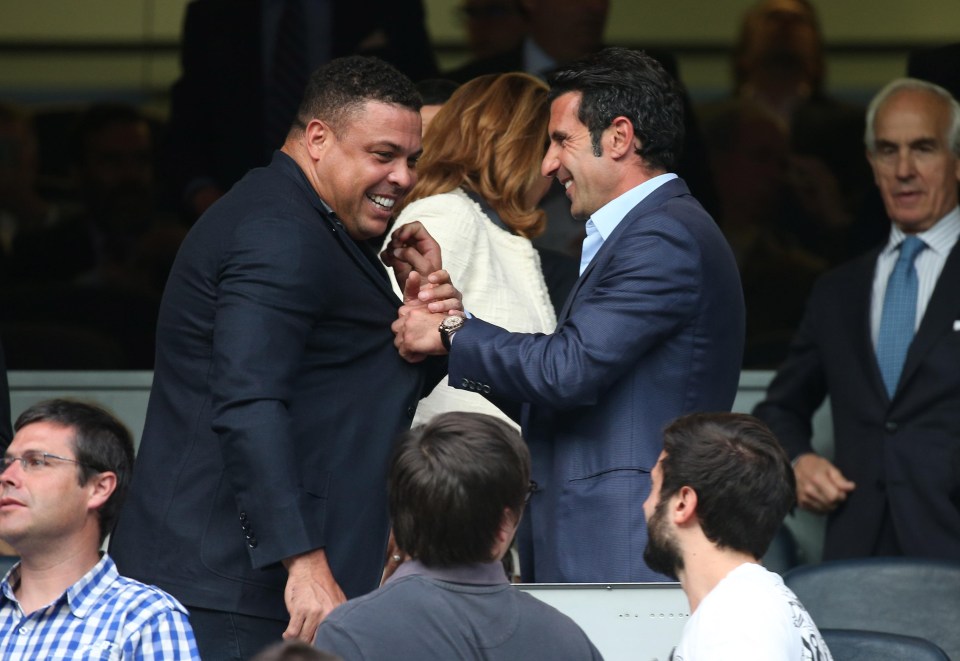 Galacticos Ronaldo and Luis Figo were watching the game