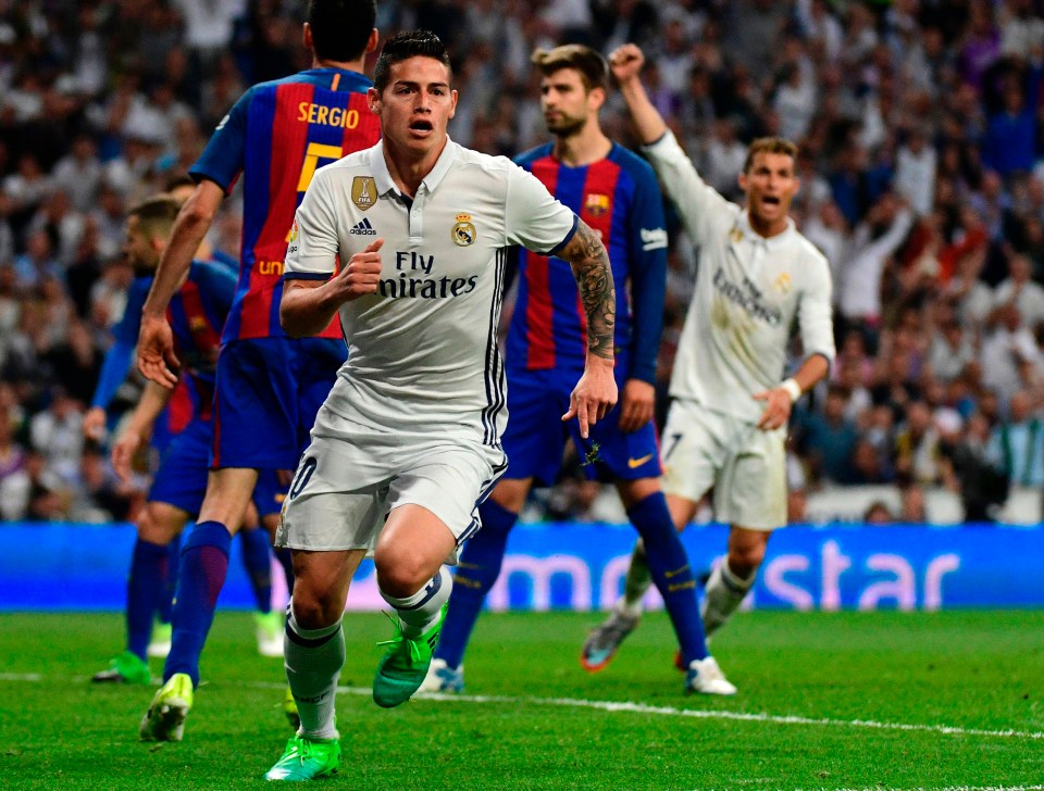 James Rodriguez thought he had earned Real Madrid a point with a late goal