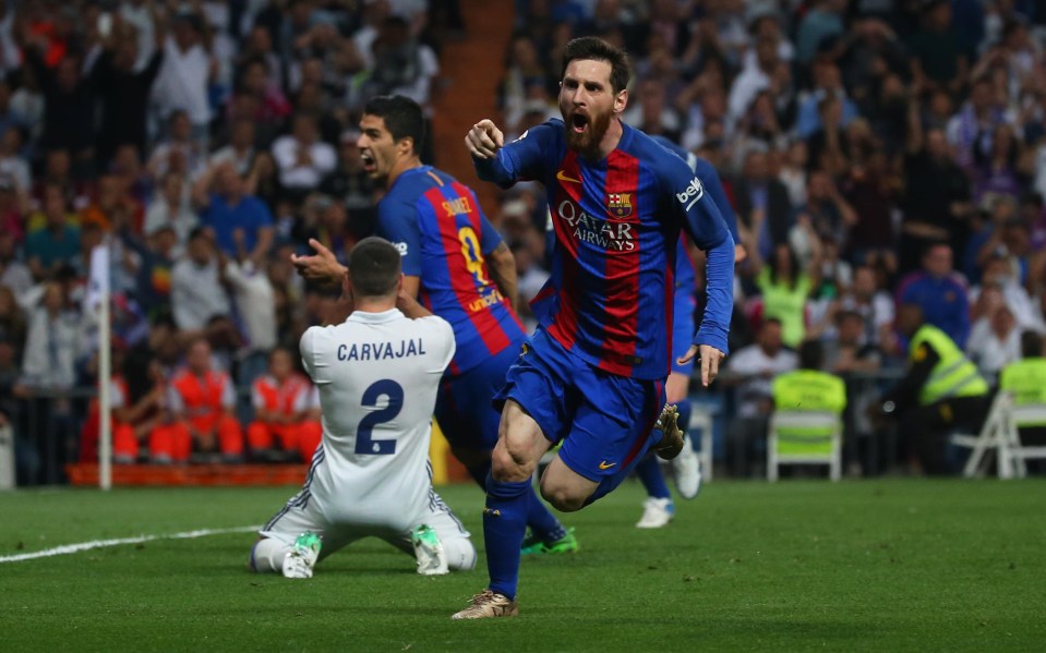 Lionel Messi scored with the FINAL kick of El Clasico to send Barcelona top of La Liga