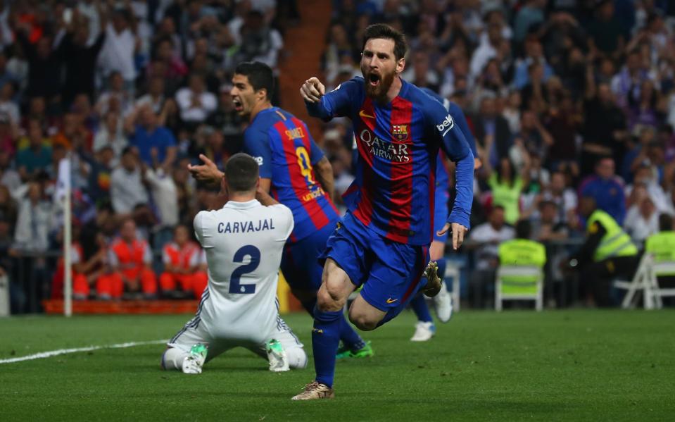  Lionel Messi scored with the FINAL kick of El Clasico to send Barcelona top of La Liga