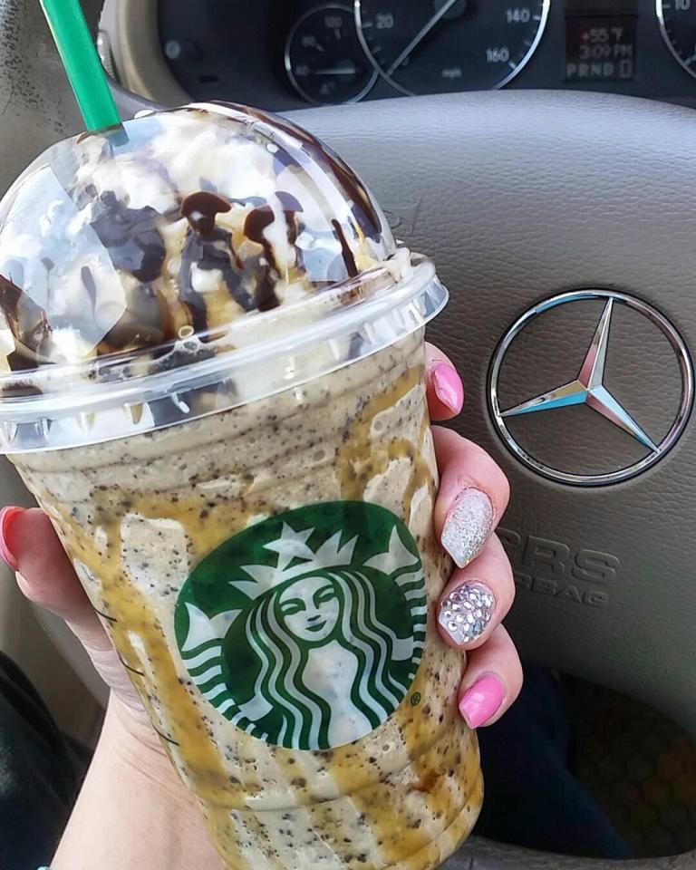  A Starbucks lover created a Twix Frappuccino by ordering a caramel frappuccino and adding hazelnut syrup, java chips, whipped cream, caramel sauce and mocha drizzle