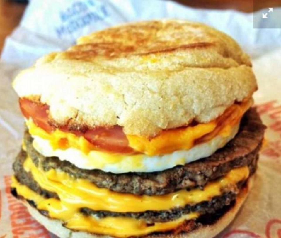  The Mc10:35 from McDonald's combines the McMuffin and a McDouble burger