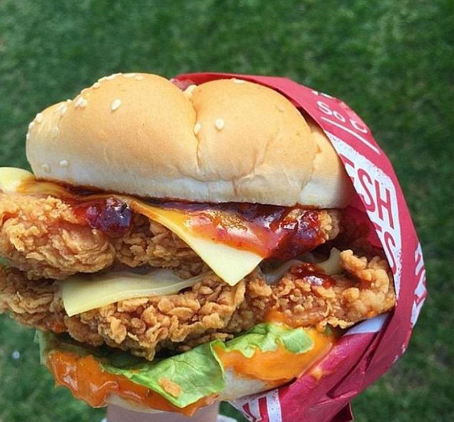  Burger King's Zinger Stacker is only available in Australia but you can make your own by ordering the ingredients