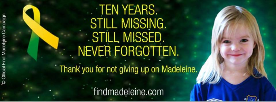  A message posted by Maddie's parents on her missing campaign Facebook page