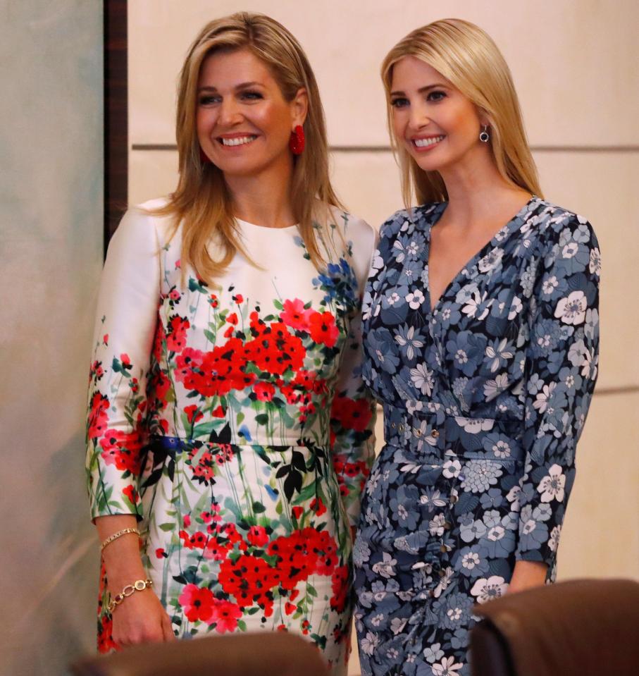  Queen Maxima and Ivanka Trump pose for a photograph before the W20 summit