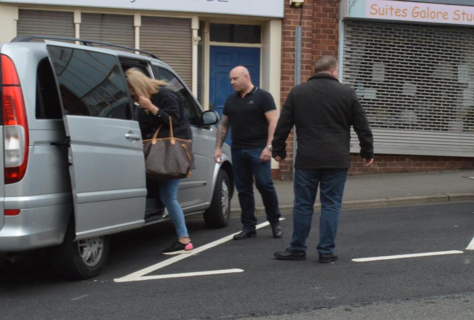  The bodyguards made sure she got back to her car safely